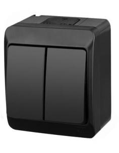 HERMES CZARNY ŁĄCZNIK NT SERYJNY IP44 ZACISKI ŚRUBOWE 10AX 250V 0332-09