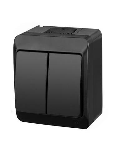 HERMES CZARNY ŁĄCZNIK NT SERYJNY IP44 ZACISKI ŚRUBOWE 10AX 250V 0332-09