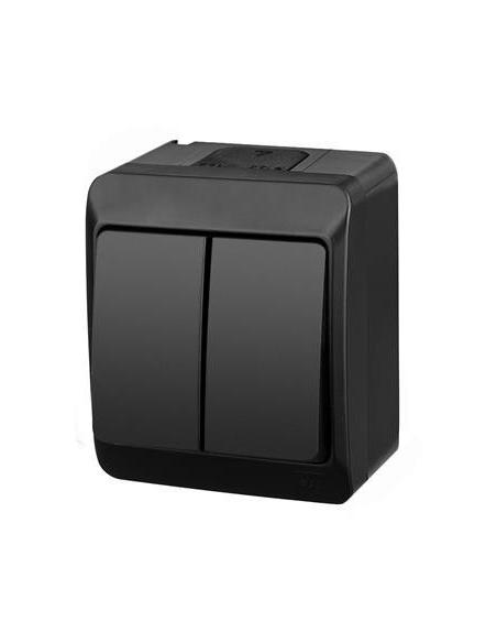 HERMES CZARNY ŁĄCZNIK NT SERYJNY IP44 ZACISKI ŚRUBOWE 10AX 250V 0332-09